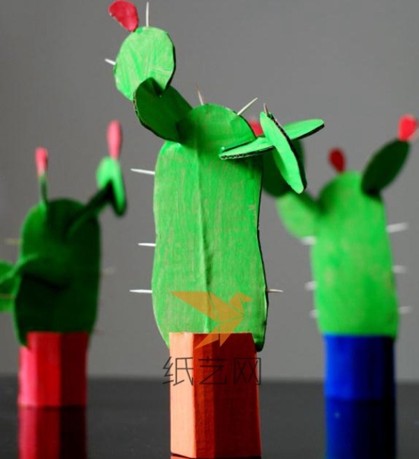 Make cute cactus out of cardboard