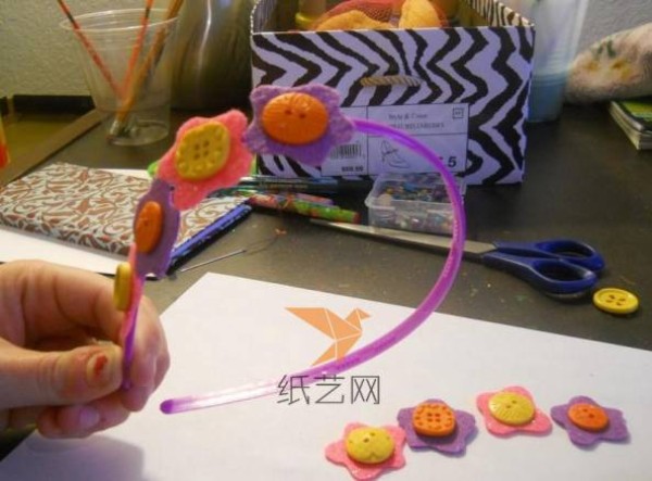 Cute non-woven flower DIY headband making tutorial