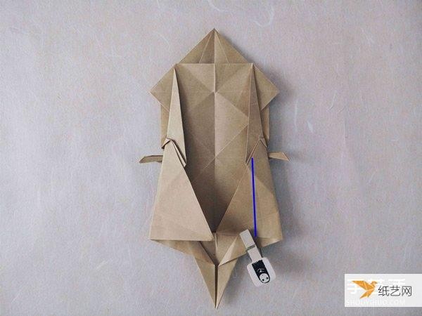 Tutorial on how to fold a very complicated standing three-dimensional paper rabbit