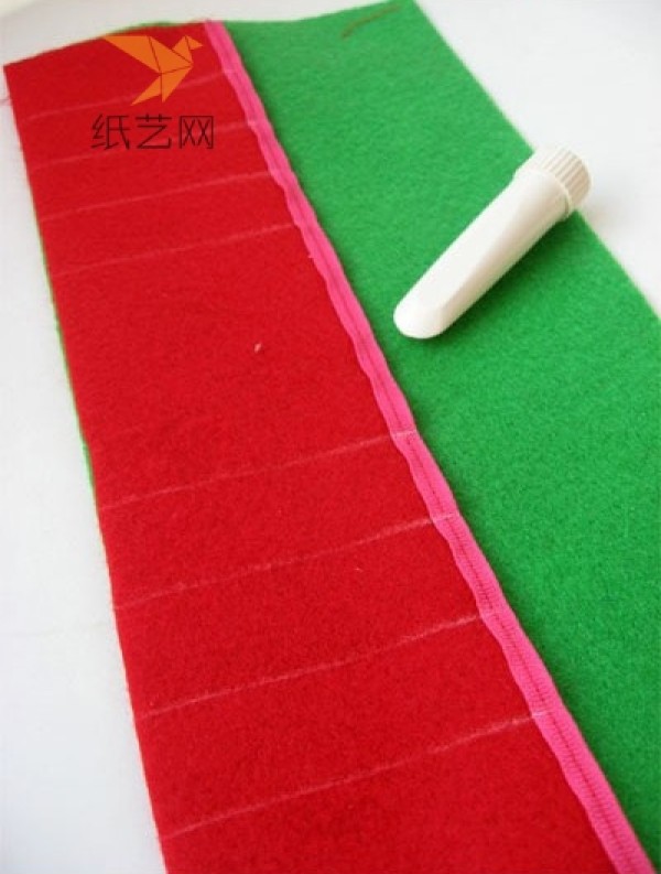 Non-woven pencil case in red and green, chic and easy-to-learn non-woven tutorial