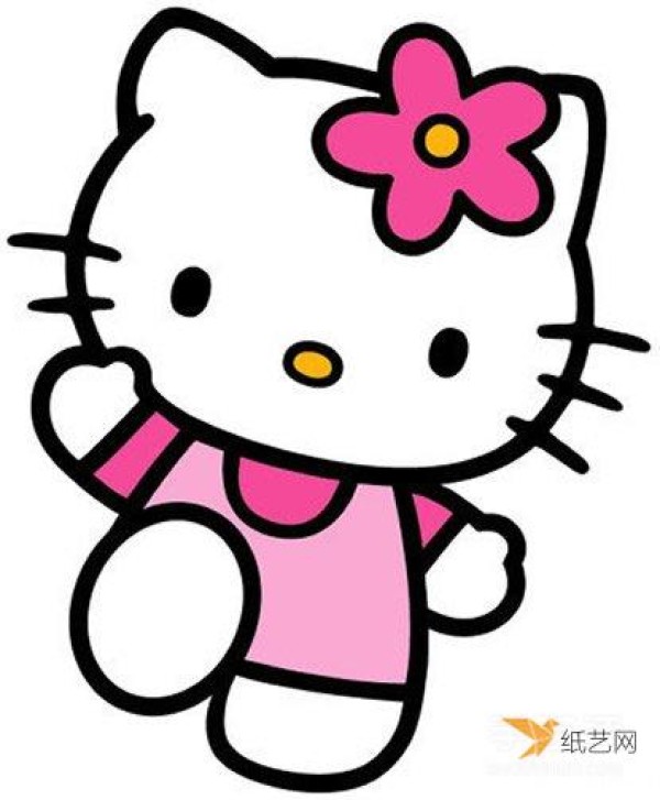 Super cute Hello Kitty simple drawing step-by-step picture tutorial