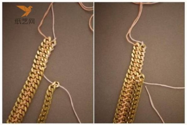 Beading Tutorial Rose Gold Metal Chain Beaded Combination Necklace Making Tutorial