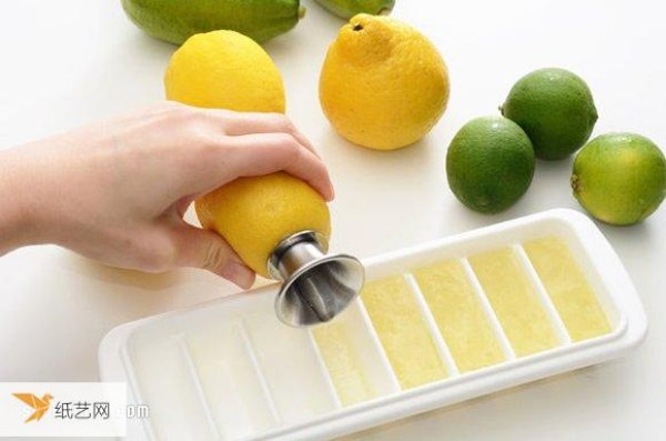 Very simple tutorial on how to make homemade lemon ice cubes