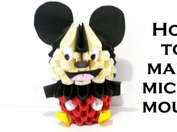 How to make origami triangle with Mickey Mouse