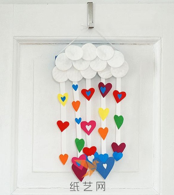 Beautiful handmade rainbow heart cloud New Year decoration tutorial