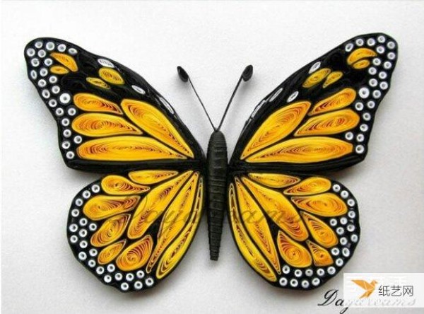 Appreciation of the beautiful paper butterfly pictures handmade using rolling paper