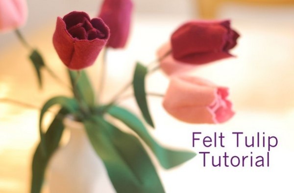 Tutorial on making beautiful handmade non-woven tulip bottled flower arrangements for Mother’s Day gifts