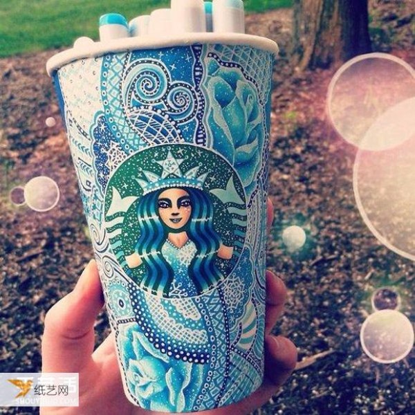 Painted fantasy-style Starbucks paper cups you’ve never seen before