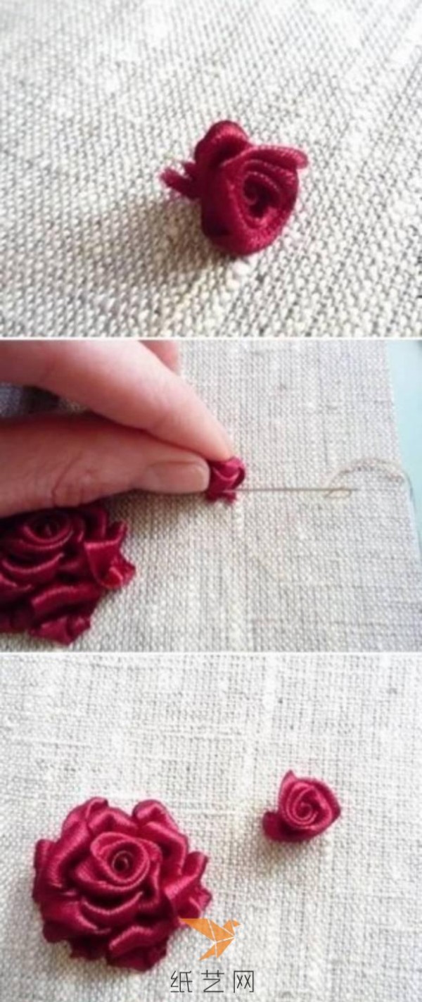 Ribbon embroidery rose tutorial embroidery fabric tutorial