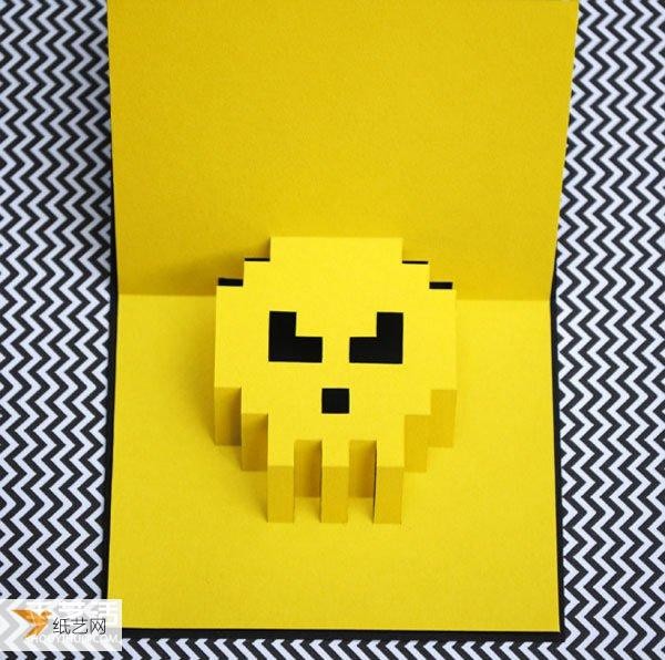 Step-by-step drawings of how to make brain-burning eight-bit three-dimensional cards by yourself