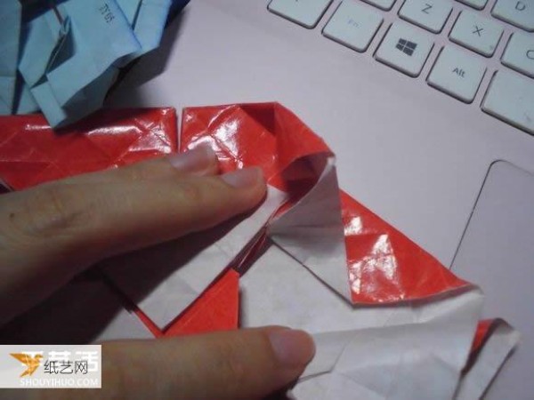 Super complicated kissing fish heart origami illustration process