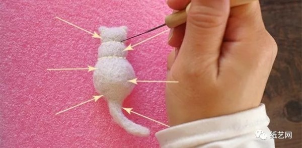 Cute kitten, kitten wool felt illustrations and video tutorials!