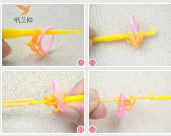 Knitting tutorial Colored rubber ring combination knitted bracelet making tutorial