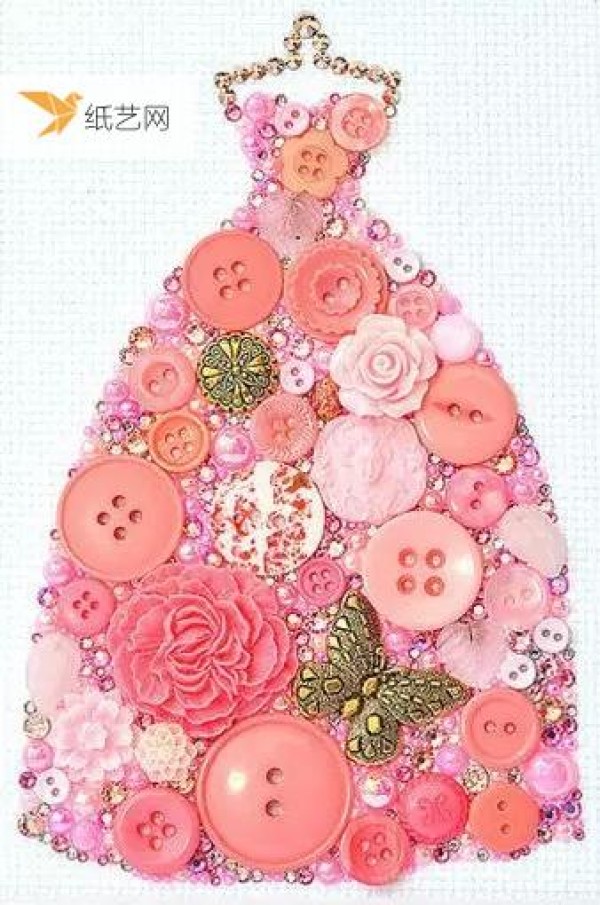 Decorative paintings made of buttons can also be very cute!