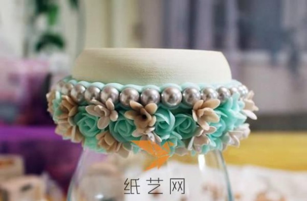 Beautiful clay flower bracelet making tutorial