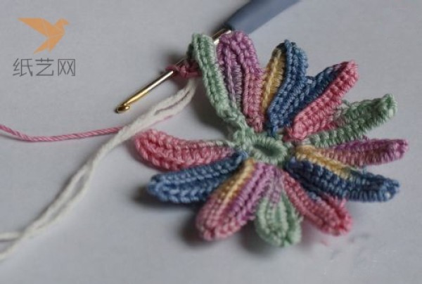 Colorful chrysanthemum wool crochet tutorial wool crochet colorful chrysanthemum knitting tutorial