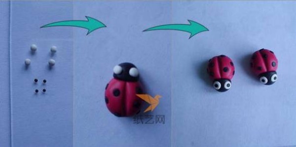 Tutorial on how to make cute ladybug earrings made of ultra-light clay