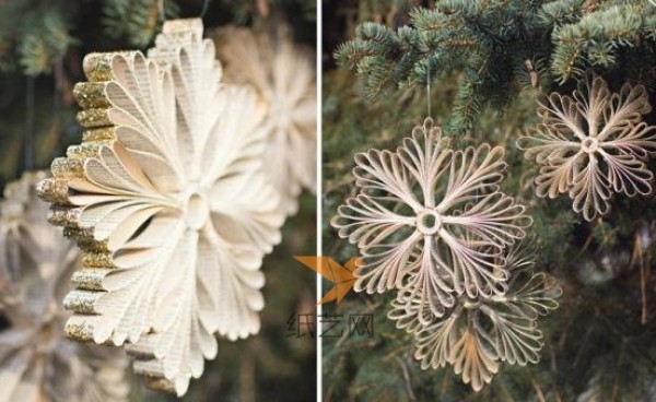 Make beautiful Christmas tree decorations from old books