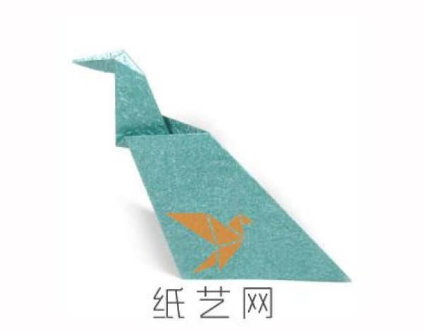 Simple origami peacock making tutorial for children