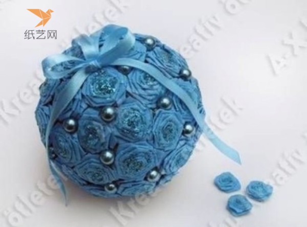 Paper art tutorial Blue rose ball paper art making tutorial