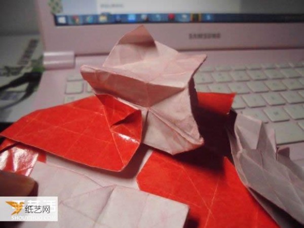 Super complicated kissing fish heart origami illustration process