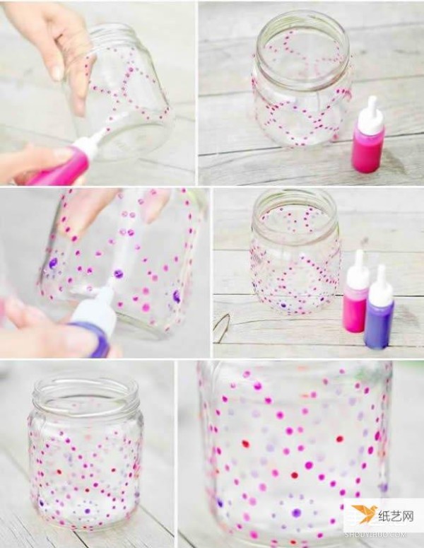 Illustration of how to make a very simple and personalized glass candle holder