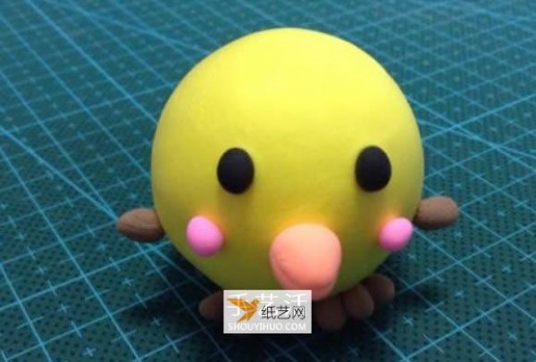 Cute chick illustration made using ultra-light clay