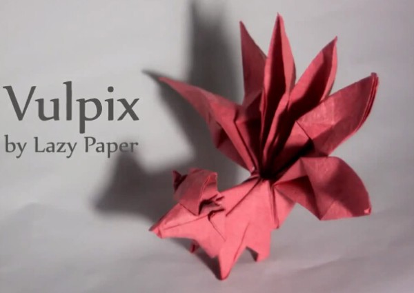 Origami Encyclopedia—Video tutorial on how to fold origami Pokemon Vulpix by hand