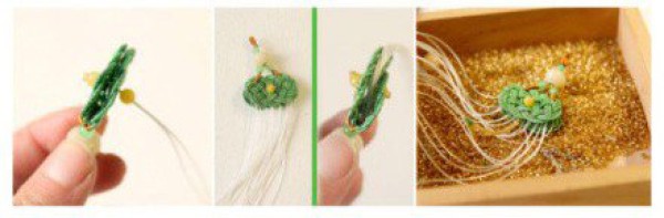 Ancient style hairpin weaving tips, ancient style beaded pendant, braided rope weaving tutorial pictures and illustrations