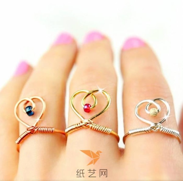 Heart-shaped wire braided ring Valentines Day gift making tutorial