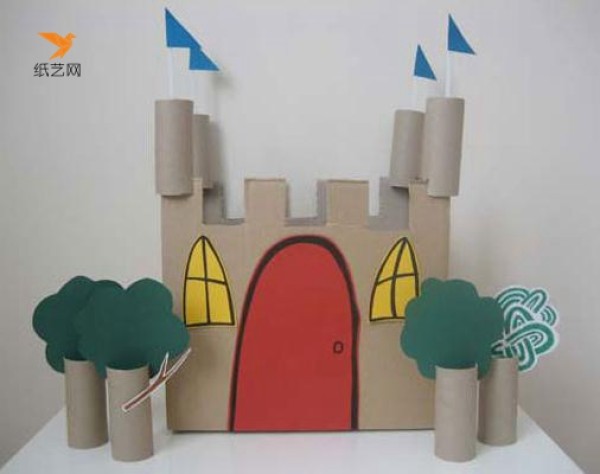 Tutorial on how to make a big castle toy from waste express boxes