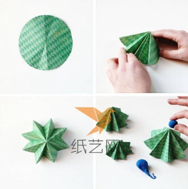 Cute Origami Christmas Tree and Origami Star Making Tutorial