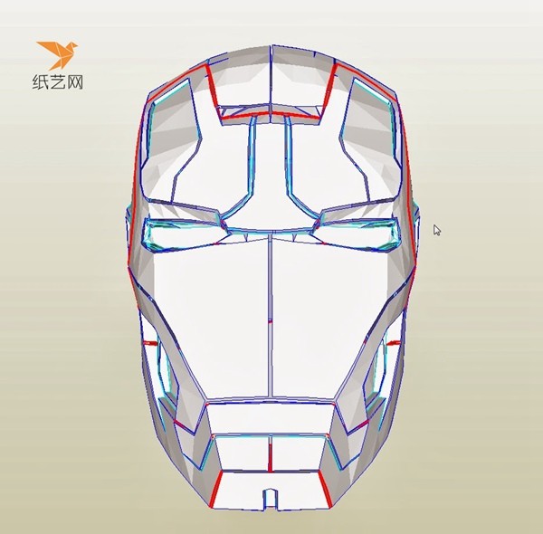 [Paper Model] Handmade drawings of the Iron Man helmet paper model