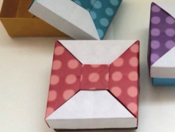 Origami tutorial for cute origami bow tie box storage box