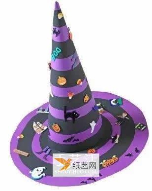 Illustration of how to make Halloween hats for children