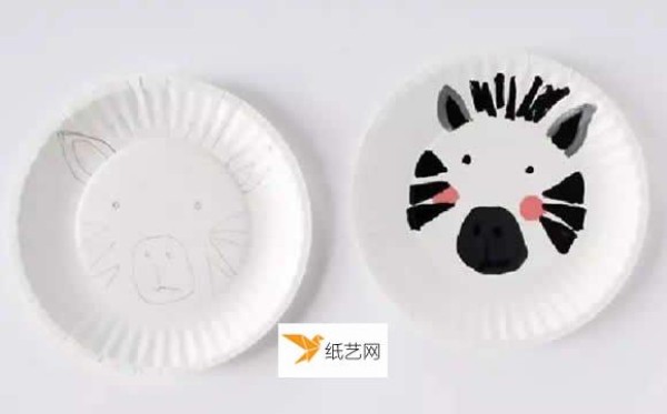 How to draw cartoon animals on the dinner plate