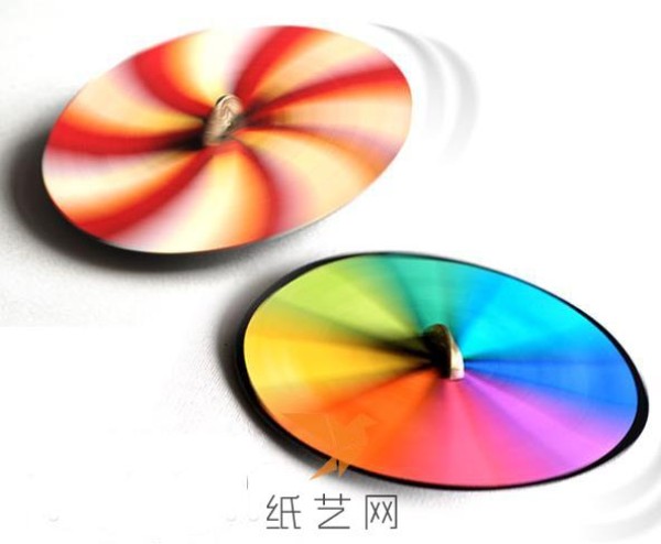 Simple colorful childrens handmade spinning top making tutorial, suitable for lower grade childrens awareness of colors