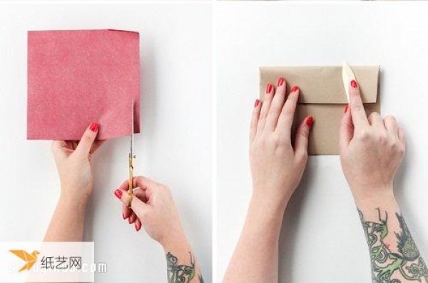 Handmade tutorial for making a simple and personalized red envelope for Christmas