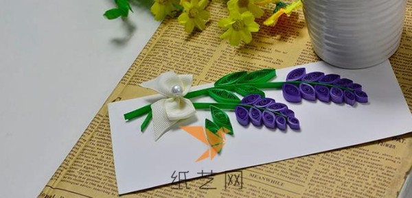 Tutorial on making exquisite quilled lavender Valentine’s Day cards