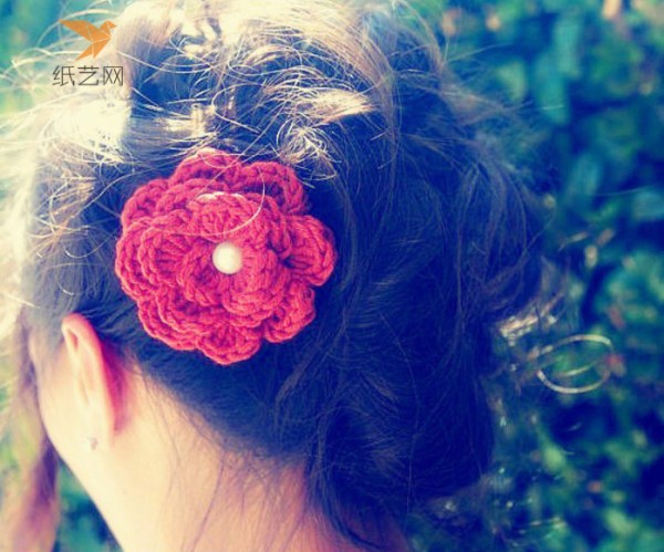 Wool crochet tutorial Wool crochet flower hairpin making tutorial