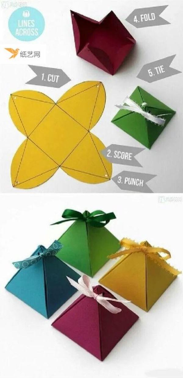 Super detailed, diamond-shaped gift box tutorial