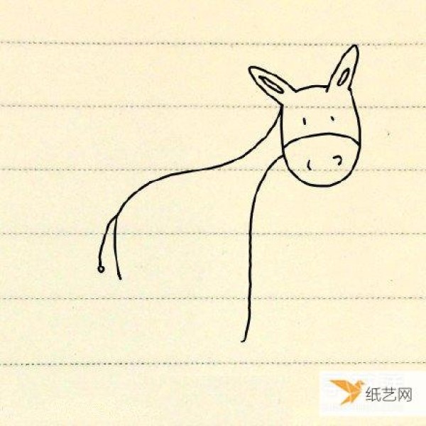 Tutorial on how to draw a cute little donkey in simple strokes