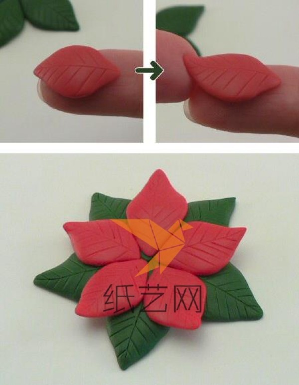 Adorable DIY tutorial for making Christmas flowers from super light clay