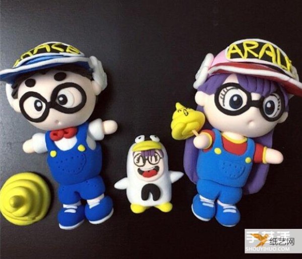 Illustrated tutorial on making Arale doll using ultra-light clay