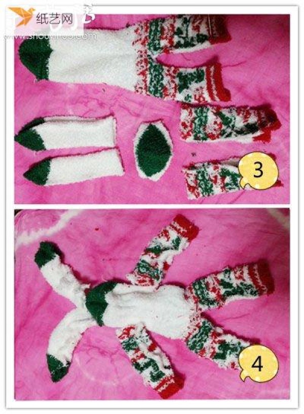 Use waste stuffed socks to make a very personalized Christmas bunny doll