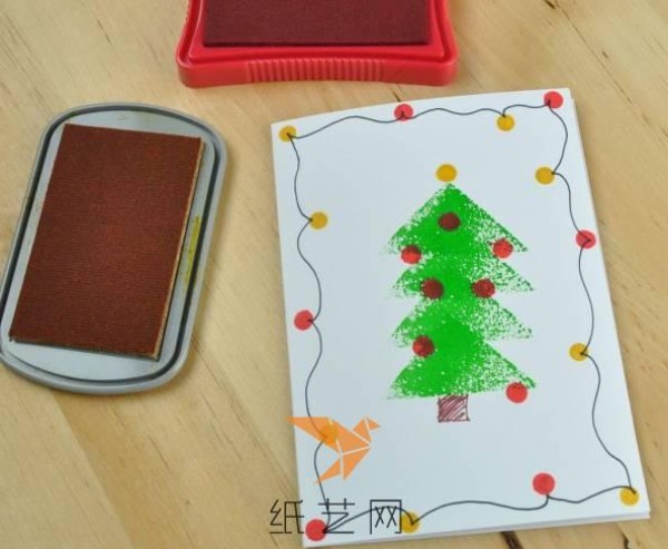 Very simple handmade Christmas tree Christmas greeting card tutorial