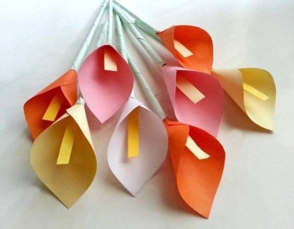 Beautiful calla lily paper flower Teachers Day gift making tutorial