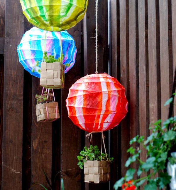 Tutorial on handmade hot air balloon pot decoration