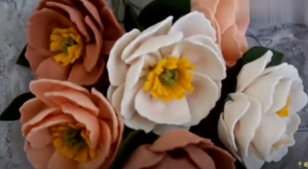 3 kinds of non-woven peony flowers videos and illustrated tutorials (bouquet series tutorials)