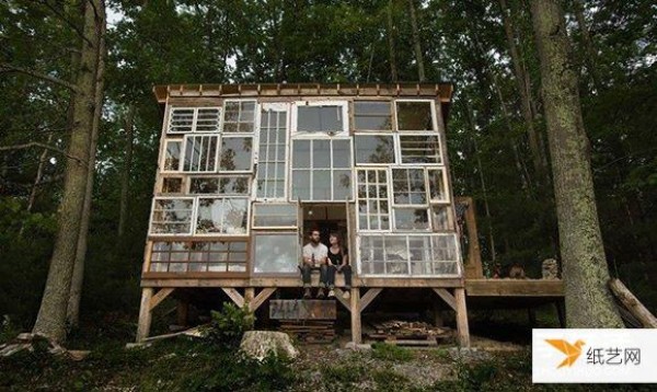 A dreamy lake house made from old windows